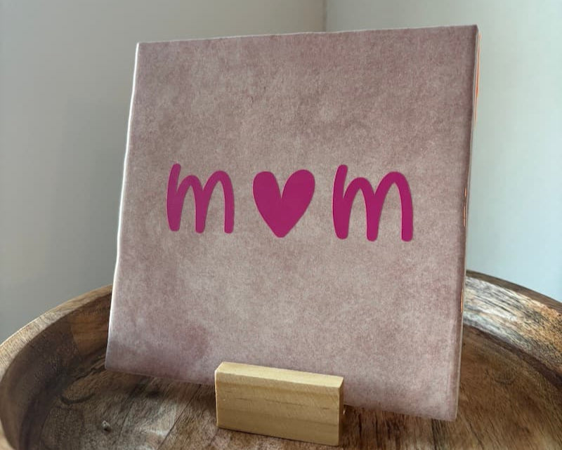 Roze tegeltje moederdag mom